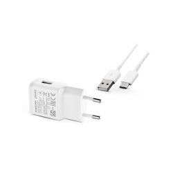   Samsung gyári USB hálózati töltő adapter + USB Type-C adatkábel - 5V/2A - EP-TA200EWE + EP-DN930 Type-C - fehér (ECO csomaglás)