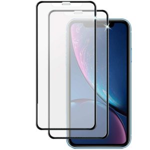 Techgear 2 db-os iPhone 11, iPhone XR készülékekhez - Csillogásmentes 3D edzett üvegfedő teljes képernyő Matt képernyővédő fólia