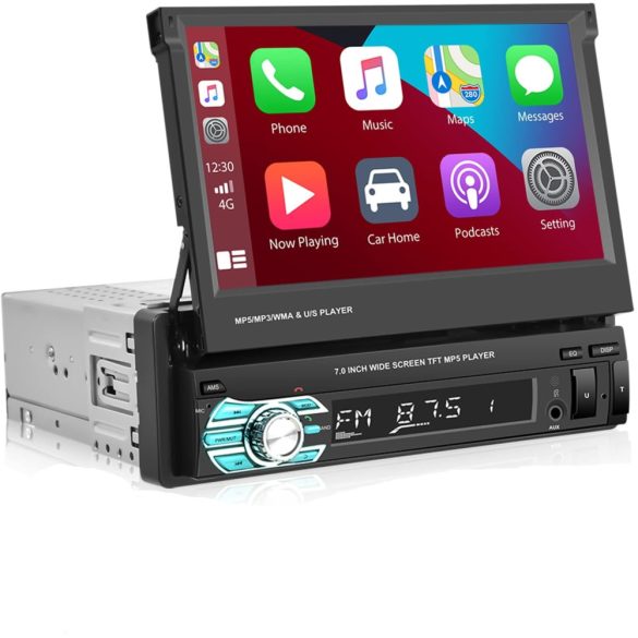 Hikity-1Din autós sztereó rádió,7" kihajtható érintőképernyős Bluetooth,vezeték nélküli távirányító