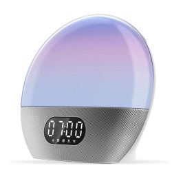   WiiM Wake-up Light, beépített Alexa, ébresztőóra, alvási rutinok és még sok más – ezüst 