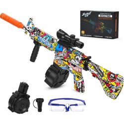   Innedu Electric Gel Blaster, M4A1 Splatter Blaster, két üzemmódú zselés pisztoly 60 000 labdával és védőszemüveggel, lövöldözős gyerek játék 12+