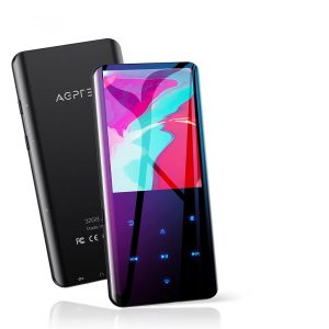 AGPTEK 32 GB-os MP3-lejátszó Bluetooth 5.0-val, 2.4 hüvelyk, ívelt képernyős zenelejátszó