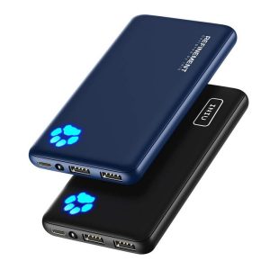 INIU Power Bank, 2 darabos 10000 mAh vékony és könnyű USB C kimenetü Power Bank, 3A külső akkumulátor 