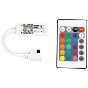 LED Szalag WIFI-s Vezérlő 5-28V 144W RGB + Távirányító