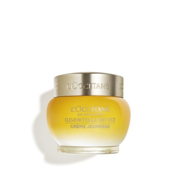 L'OCCITANE Immortelle isteni feszesítő arckrém: láthatóan csökkenti a ráncok megjelenését, Retinol alternatíva, sima bőr, megcélzott öregségi foltok, napi hidratáló a fiatalos ragyogásért, 1,7 oz.