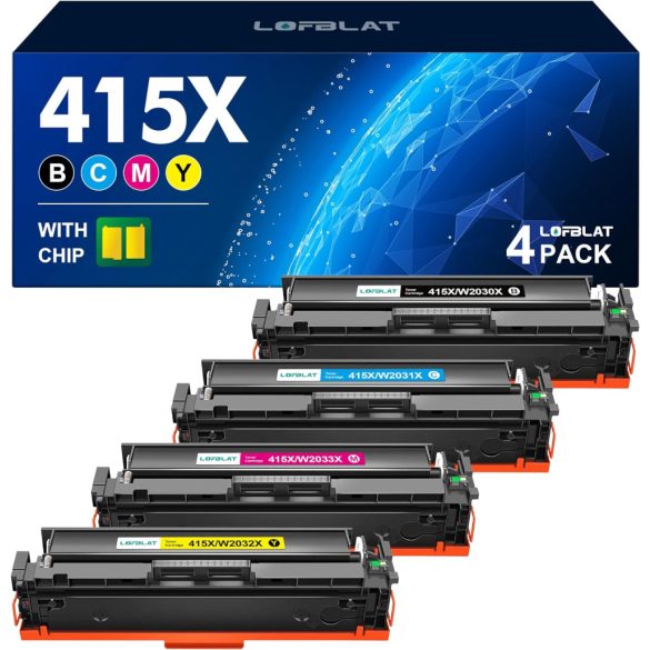 4 db-os toner készlet, HP 415X W2030X/1/2/3x WC - 7500 oldal